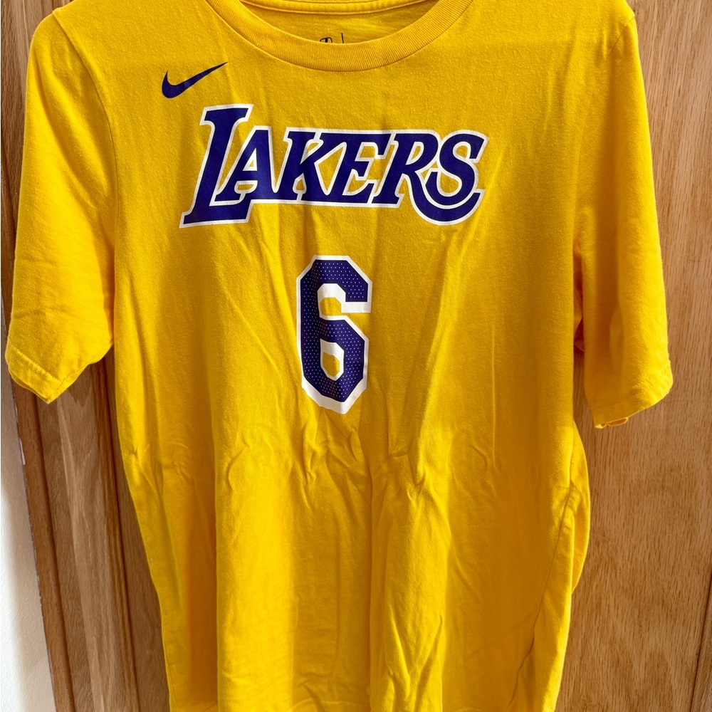 Nike Yellow NBA Logo Tee with Black Print